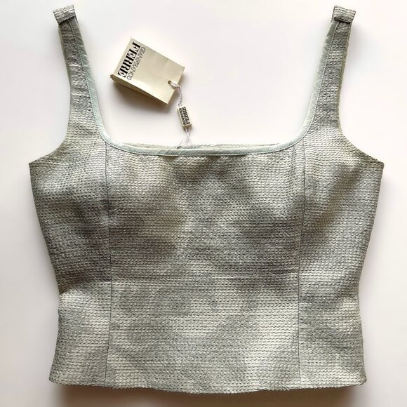 Gianfranco Ferre Seafoam Green Silk Top size 40 Vintage from early 1990s - Picture 3 of 8